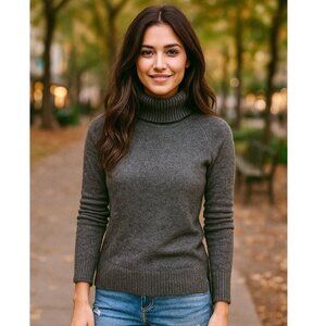 Halogen Gray Cashmere Turtleneck Sweater Size XS